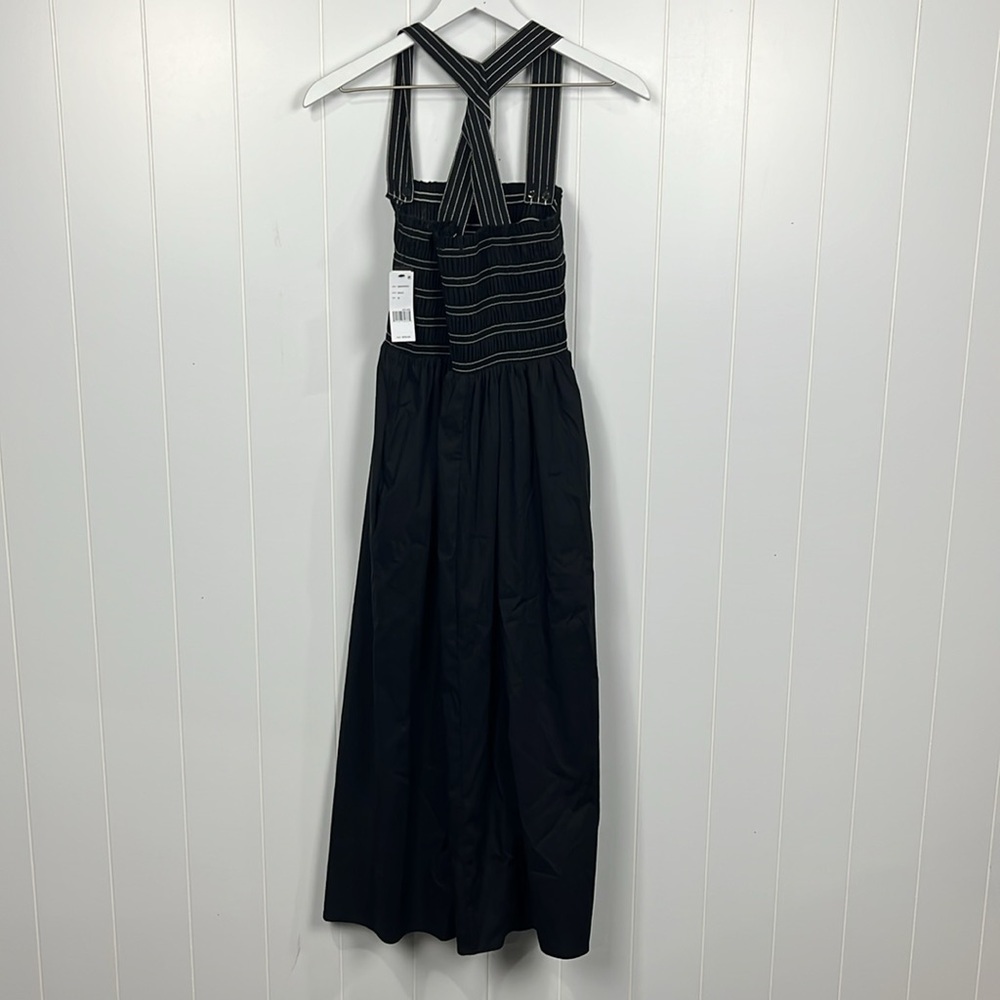Liverpool Womens 2 Looks Midi Dress Black M Smocked Bodice Pockets XX Straps NWT - Picture 10 of 14